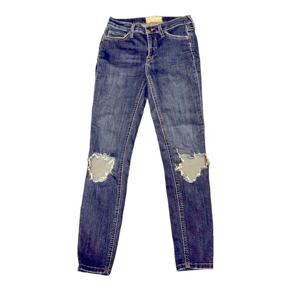 Free People Distressed Denim Jeans Size 26 - Picture 1 of 10